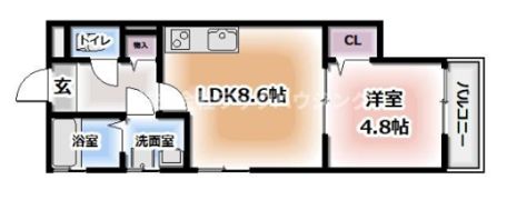 クリエオーレ上野口Ⅱの間取り画像