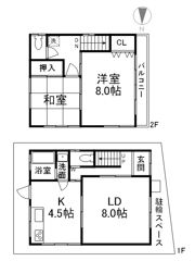 大石北町貸家（ハウスプロメイン）の間取り画像