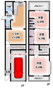 高倉町2丁目戸建の間取り画像