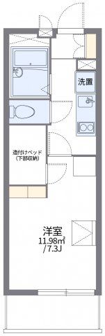 レオパレスコンパル唐湊 弐番館の間取り画像