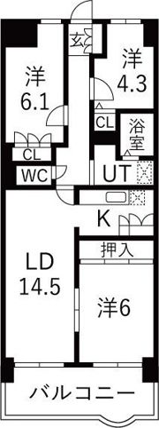 朝日プラザキャストラン東大阪の間取り画像