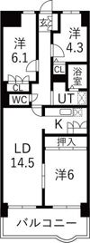 朝日プラザキャストラン東大阪の間取り画像