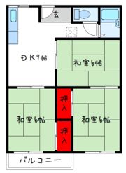 ハイツニューヒノオⅡの間取り画像