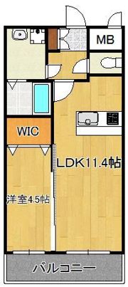 ヒルズ折尾の間取り画像