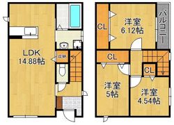 サンラプロ山門町C棟の間取り画像
