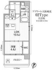 アプリーレ大阪城北の間取り画像