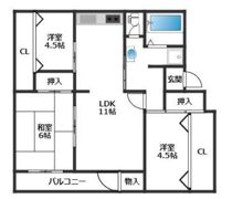 渦ヶ森コーポ1号館の間取り画像