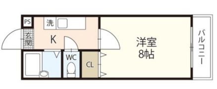 サンハイツ岡大Ⅱの間取り画像