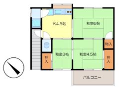広横路森アパートの間取り画像