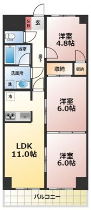 日宝ポニクレール府中の間取り画像
