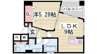 POCO A POCO 三宮ハイタワーの間取り画像