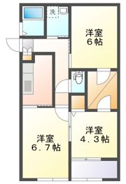 リブ フラット+ B棟の間取り画像
