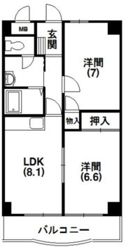 半田山ハイツA棟の間取り画像