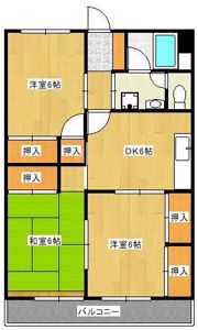 大里東マンションの間取り画像