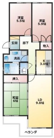 サンハイツ古庄の間取り画像