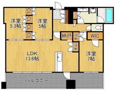グランドメゾンガーデンシティ小倉 1504号室の間取り画像