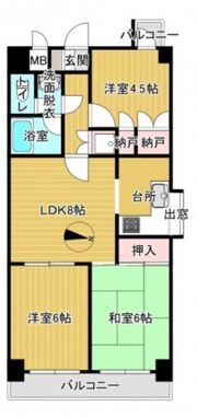 ライオンズマンション京橋川の間取り画像