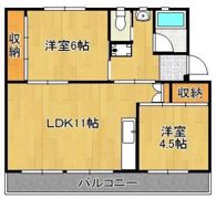 ビレッジハウス本城4号棟の間取り画像