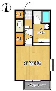 アーバンハイツ瓜生B棟の間取り画像