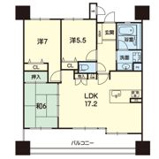 ｴｲﾙﾏﾝｼｮﾝ九品寺ｸﾞﾗﾝｳﾞｪｰﾙ 1003号の間取り画像