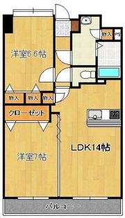 ニューリバー三萩野の間取り画像