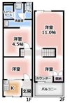 大久保町貸家の間取り画像