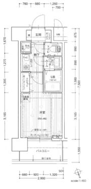 エイペックス心斎橋東の間取り画像