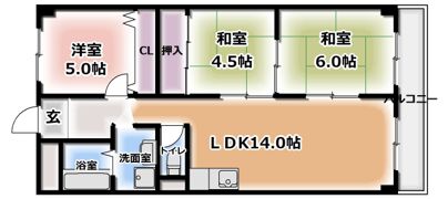 コスモスハイツの間取り画像