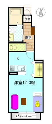 グランパレK Aの間取り画像