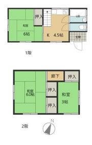 三芳町北永井戸建て貸家の間取り画像