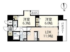 セントラルアヴェニュー田町の間取り画像