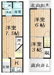 本町テラスハウス西2軒目の間取り画像