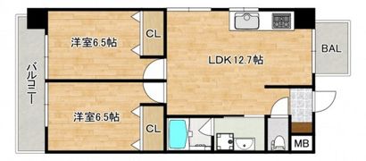 ニューキャッスル曙の間取り画像