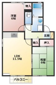 シェアードハイツ津高B棟の間取り画像