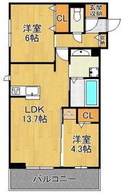 D-ROOM藤田 B棟の間取り画像