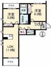 グランマスト今 A棟の間取り画像