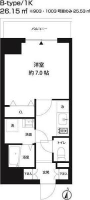 コスモリード錦糸町の間取り画像