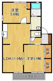 リベール伊左座 Aの間取り画像