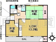 鍋屋上野住宅1号棟の間取り画像