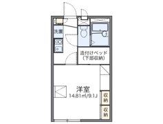 レオパレスグリーンコーポ砂原の間取り画像
