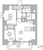 ザ・ライオンズフォーシア文京湯島の間取り画像