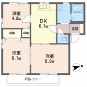 アネックス立岩 B棟の間取り画像
