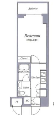 ライジングプレイス石川町の間取り画像