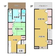 京都府宇治市小倉町南浦 連棟貸家の間取り画像