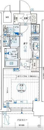 エステムコート難波WEST-SIDE Vアジュールの間取り画像