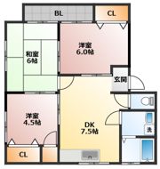 コーポラス文珠の間取り画像