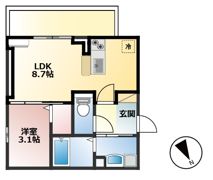 Brillia Twin Stage B棟の間取り画像