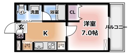 松尾ハイツ寝屋川の間取り画像