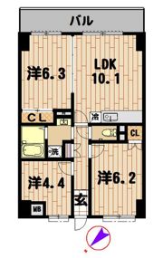 WITH PLACE MORISAKIの間取り画像