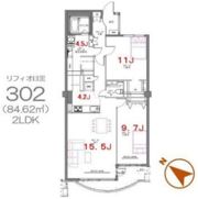 リフィオ目黒の間取り画像